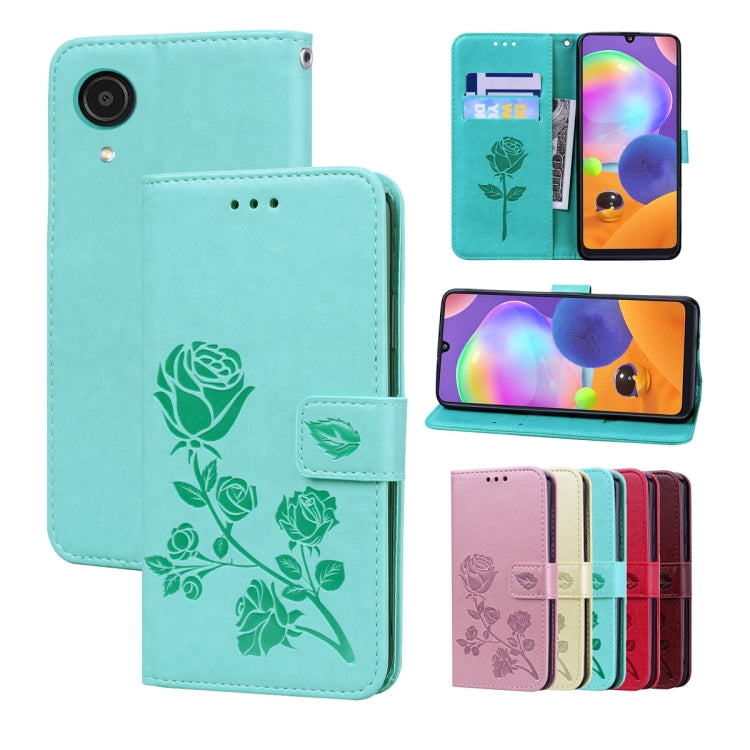 Rose Embossed Leather Phone Case, For Samsung Galaxy A03 Core, For Samsung Galaxy A03s 164mm, For Samsung Galaxy A03 164mm, For Samsung Galaxy A33 5G