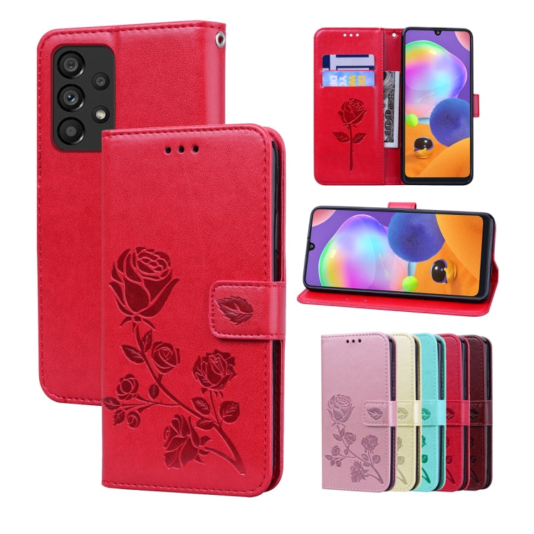 Rose Embossed Leather Phone Case, For Samsung Galaxy A03 Core, For Samsung Galaxy A03s 164mm, For Samsung Galaxy A03 164mm, For Samsung Galaxy A33 5G