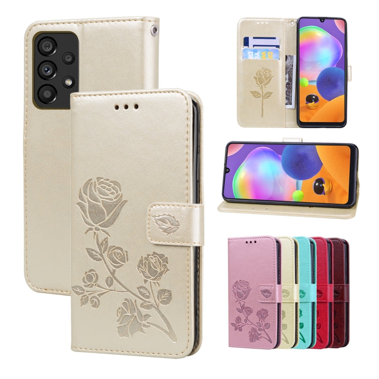 Rose Embossed Leather Phone Case, For Samsung Galaxy A03 Core, For Samsung Galaxy A03s 164mm, For Samsung Galaxy A03 164mm, For Samsung Galaxy A33 5G