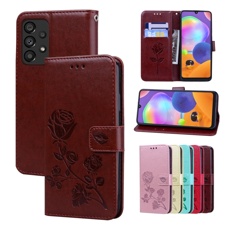 Rose Embossed Leather Phone Case, For Samsung Galaxy A03 Core, For Samsung Galaxy A03s 164mm, For Samsung Galaxy A03 164mm, For Samsung Galaxy A33 5G