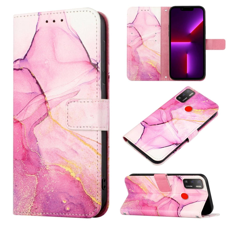 PT003 Marble Pattern Flip Leather Phone Case, For Tecno Pova 2, For Tecno Spark 5 Air / Spark 6 Air, For Tecno Spark 6, For Tecno Spark 6 Go