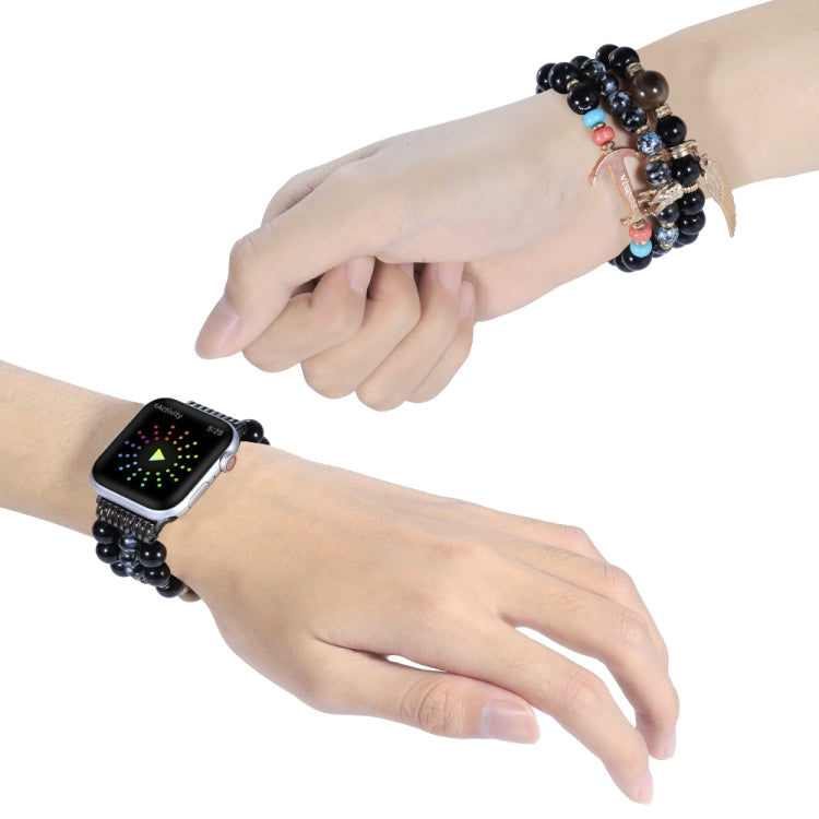 Beaded Crown Anchor Watchband For Apple Watch Series, 7 41mm / 6&SE&5&4 40mm / 3&2&1 38mm, 7 45mm / 6&SE&5&4 44mm / 3&2&1 42mm