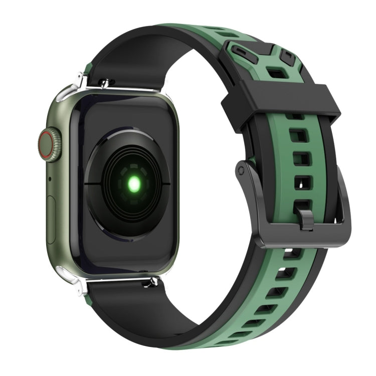 Two-Color Silicone Watchband For Apple Watch Series, 7 41mm / 6&SE&5&4 40mm / 3&2&1 38mm, 7 45mm / 6&SE&5&4 44mm / 3&2&1 42mm