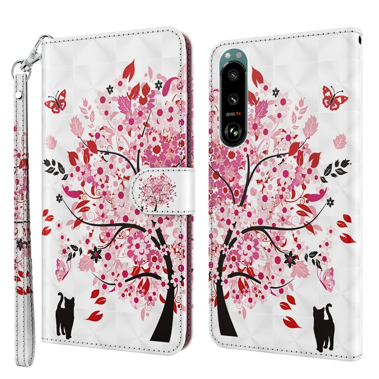 3D Painting Pattern TPU + PU Leather Phone Case, For Sony Xperia 5 II, For Sony Xperia 10 II