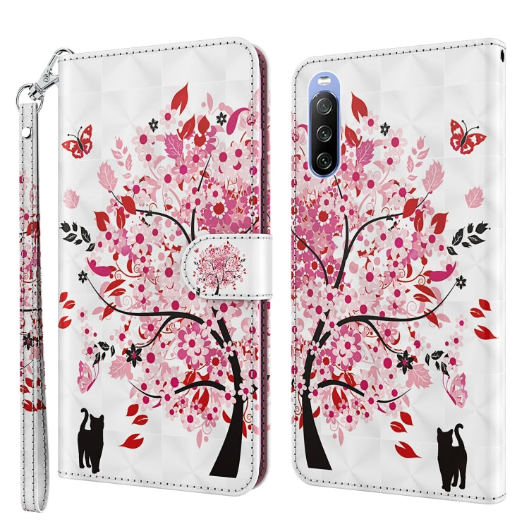 3D Painting Pattern TPU + PU Leather Phone Case, For Sony Xperia 5 II, For Sony Xperia 10 II