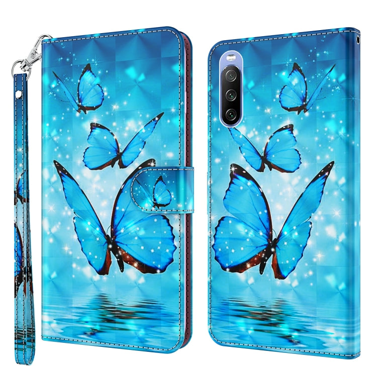 3D Painting Pattern TPU + PU Leather Phone Case, For Sony Xperia 5 II, For Sony Xperia 10 II