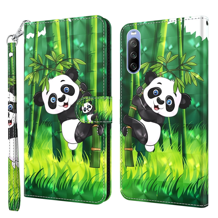 3D Painting Pattern TPU + PU Leather Phone Case, For Sony Xperia 5 II, For Sony Xperia 10 II