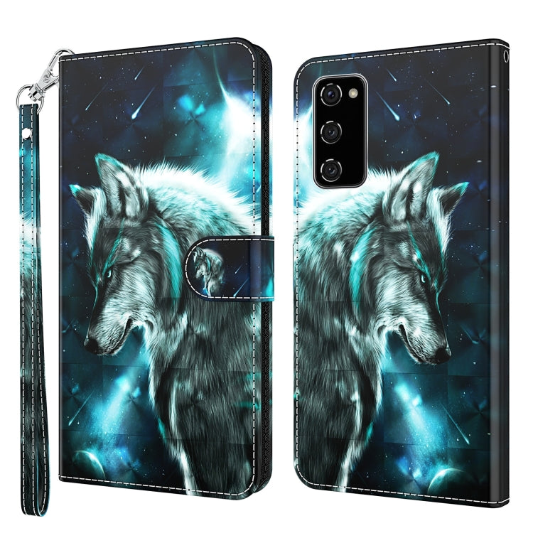 3D Painting Pattern TPU + PU Leather Phone Case, For Samsung Galaxy A03s 166mm, For Samsung Galaxy A13 5G
