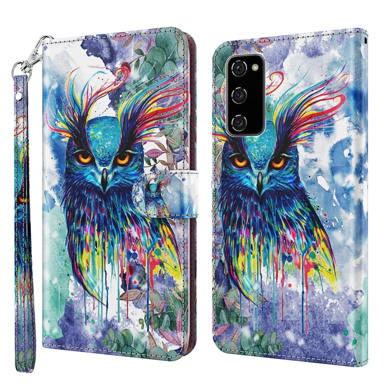 3D Painting Pattern TPU + PU Leather Phone Case, For Samsung Galaxy A03s 166mm, For Samsung Galaxy A13 5G