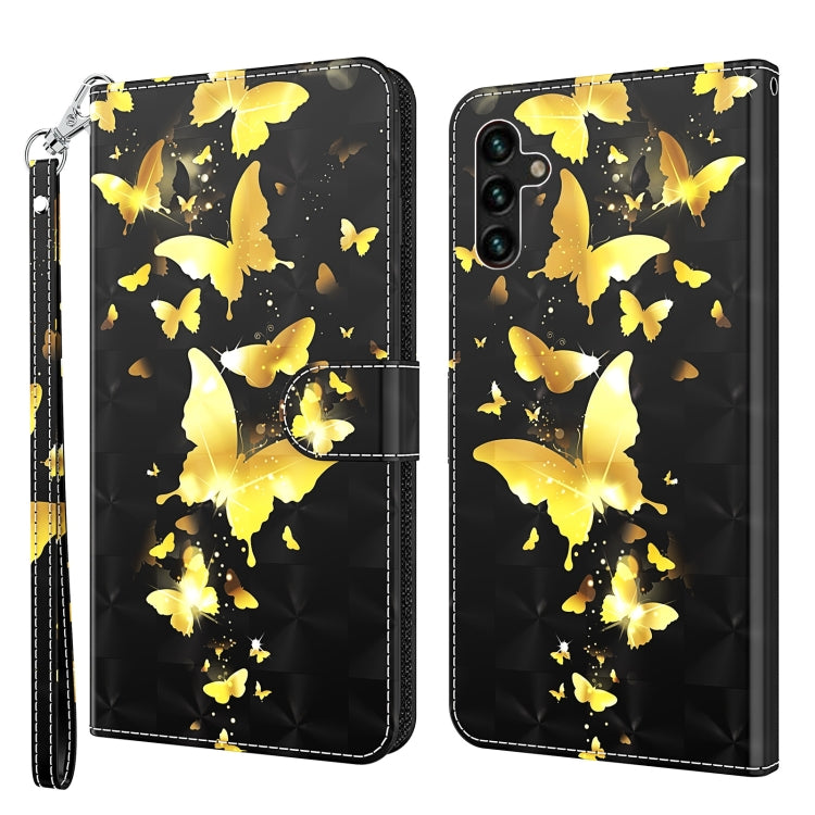 3D Painting Pattern TPU + PU Leather Phone Case, For Samsung Galaxy A03s 166mm, For Samsung Galaxy A13 5G