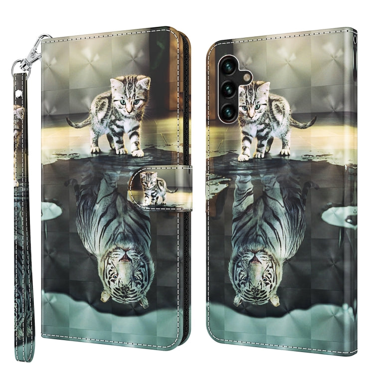 3D Painting Pattern TPU + PU Leather Phone Case, For Samsung Galaxy A03s 166mm, For Samsung Galaxy A13 5G