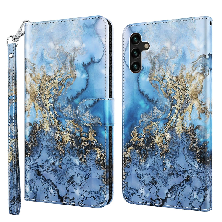 3D Painting Pattern TPU + PU Leather Phone Case, For Samsung Galaxy A03s 166mm, For Samsung Galaxy A13 5G