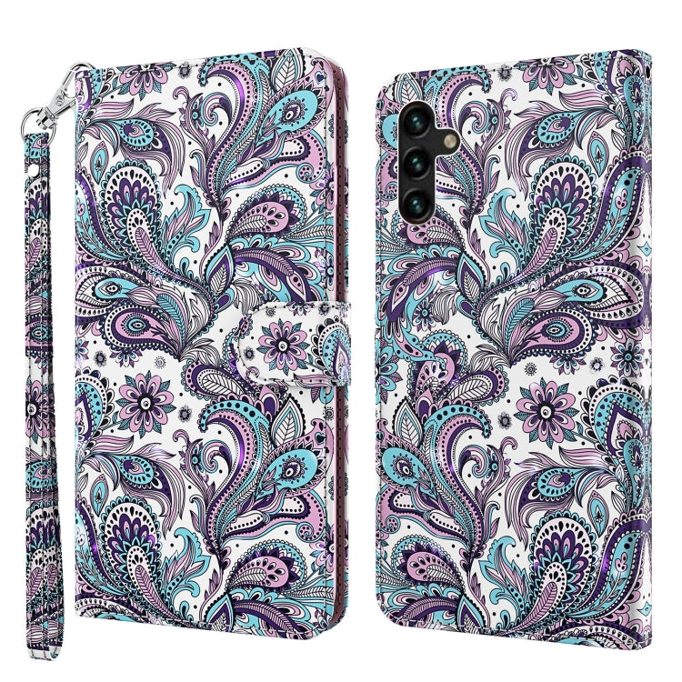 3D Painting Pattern TPU + PU Leather Phone Case, For Samsung Galaxy A03s 166mm, For Samsung Galaxy A13 5G