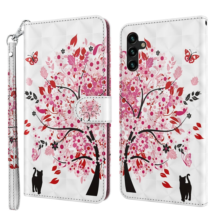 3D Painting Pattern TPU + PU Leather Phone Case, For Samsung Galaxy A03s 166mm, For Samsung Galaxy A13 5G