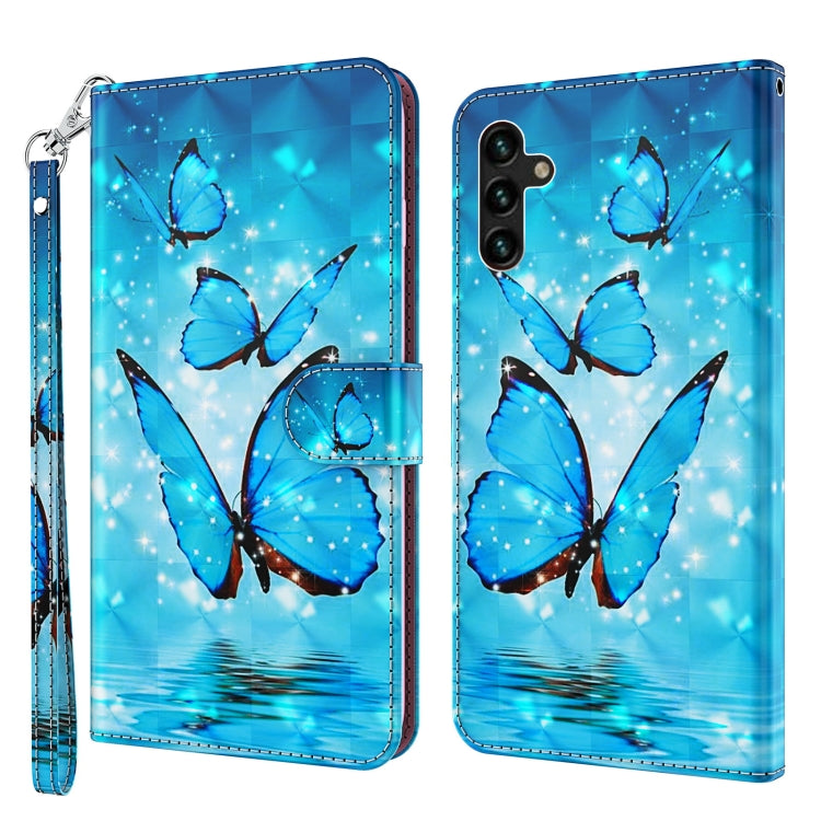 3D Painting Pattern TPU + PU Leather Phone Case, For Samsung Galaxy A03s 166mm, For Samsung Galaxy A13 5G