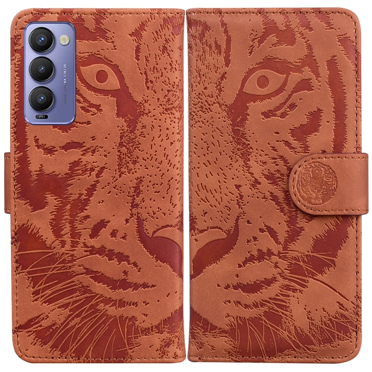 Tiger Embossing Pattern Horizontal Flip Leather Phone Case, For Tecno Camon 18 / 18P, For Tecno Camon 18 Premier, For Tecno Camon 18i, For Tecno Phantom X