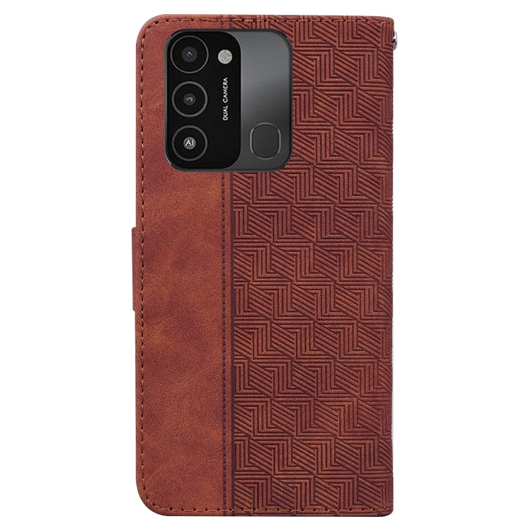 Geometric Embossed Leather Phone Case, For Tecno Spark Go 2022 / Spark 8C