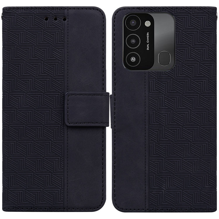 Geometric Embossed Leather Phone Case, For Tecno Spark Go 2022 / Spark 8C