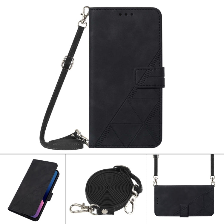 Crossbody 3D Embossed Flip Leather Phone Case, For Google Pixel 6 Pro