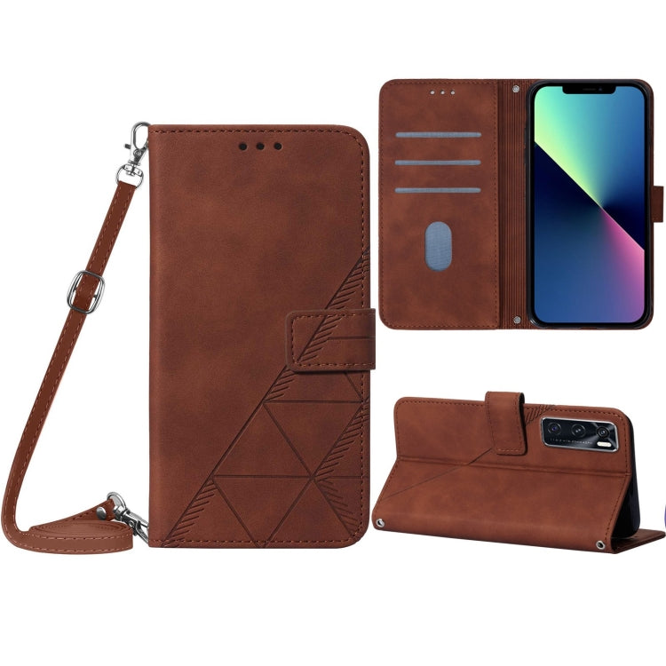 Crossbody 3D Embossed Flip Leather Phone Case, For vivo V20 SE, For vivo V20 / V21e 4G, For vivo V21e 5G, For vivo Y31s 5G India Version