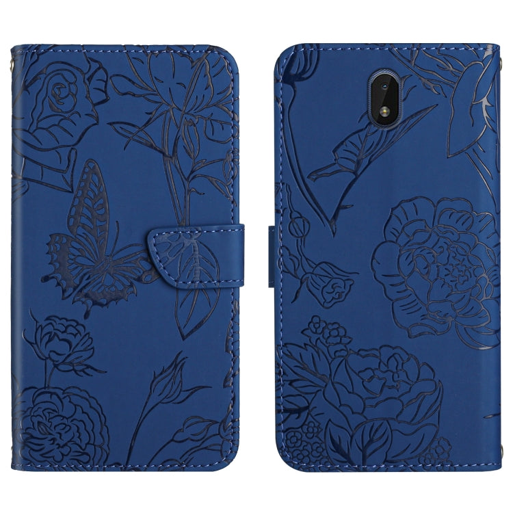 Skin Feel Butterfly Peony Embossed Leather Phone Case, For Nokia 1.4, For Nokia 2.4, For Nokia 5.4, For Nokia C01 Plus
