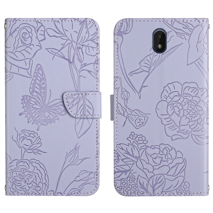 Skin Feel Butterfly Peony Embossed Leather Phone Case, For Nokia 1.4, For Nokia 2.4, For Nokia 5.4, For Nokia C01 Plus