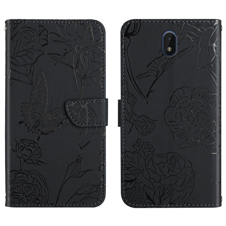 Skin Feel Butterfly Peony Embossed Leather Phone Case, For Nokia 1.4, For Nokia 2.4, For Nokia 5.4, For Nokia C01 Plus