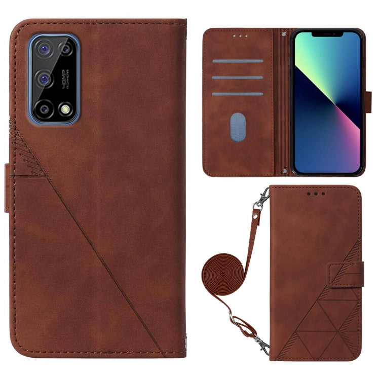 Crossbody 3D Embossed Flip Leather Phone Case, For OPPO Realme 7 4G / Narzo 20 Pro, For OPPO Realme 7 5G / V5 5G, For OPPO Realme 7 Pro, For OPPO Realme 7i / C17