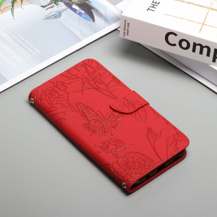 Skin Feel Butterfly Peony Embossed Leather Phone Case, For TCL 10 SE, For TCL 20 Pro 5G, For TCL 20 SE, For TCL 20 R 5G, For TCL 20S / 20 5G / 20L / 20L+