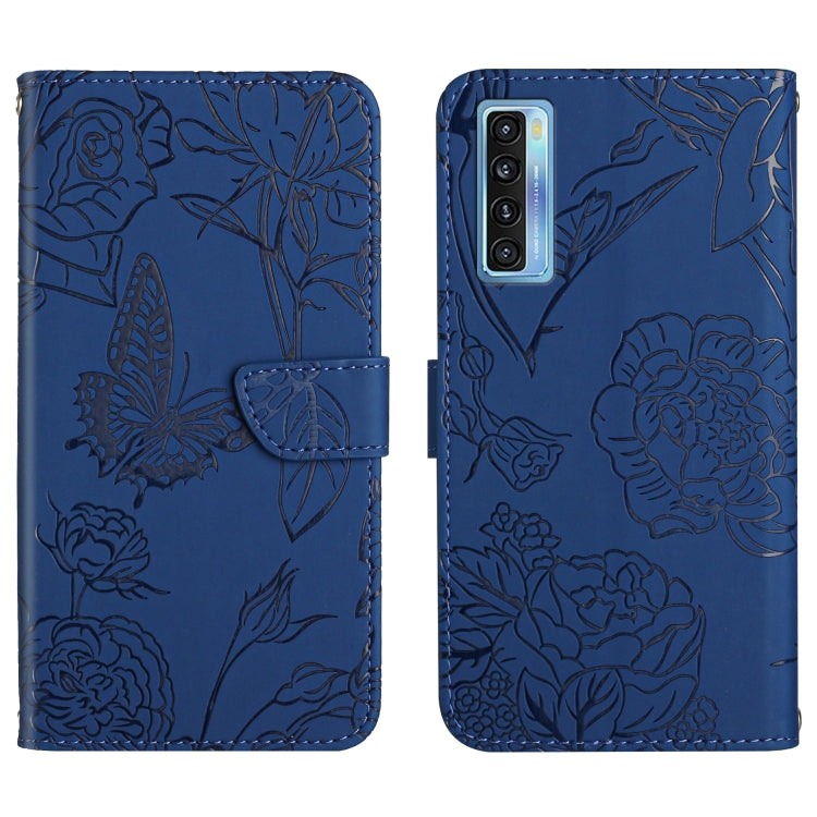 Skin Feel Butterfly Peony Embossed Leather Phone Case, For TCL 10 SE, For TCL 20 Pro 5G, For TCL 20 SE, For TCL 20 R 5G, For TCL 20S / 20 5G / 20L / 20L+