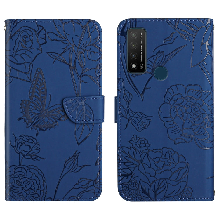 Skin Feel Butterfly Peony Embossed Leather Phone Case, For TCL 10 SE, For TCL 20 Pro 5G, For TCL 20 SE, For TCL 20 R 5G, For TCL 20S / 20 5G / 20L / 20L+