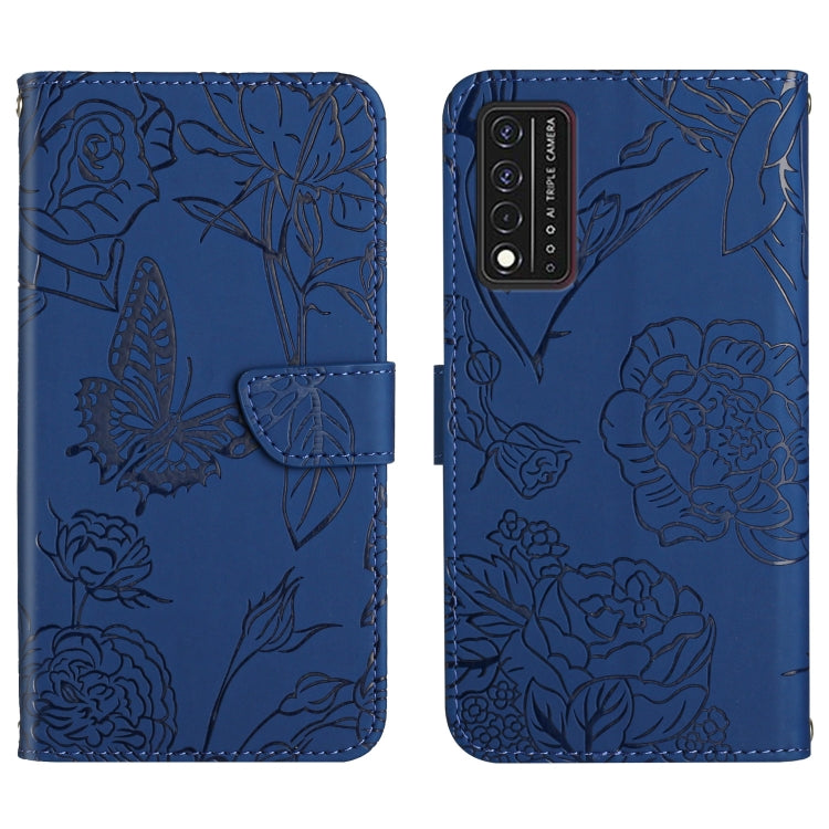 Skin Feel Butterfly Peony Embossed Leather Phone Case, For TCL 30 SE, For T-Mobile Revvl V+ 5G