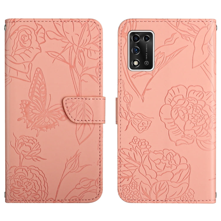 Skin Feel Butterfly Peony Embossed Leather Phone Case, For ZTE Libero 5G II, For ZTE Blade V30 Vita
