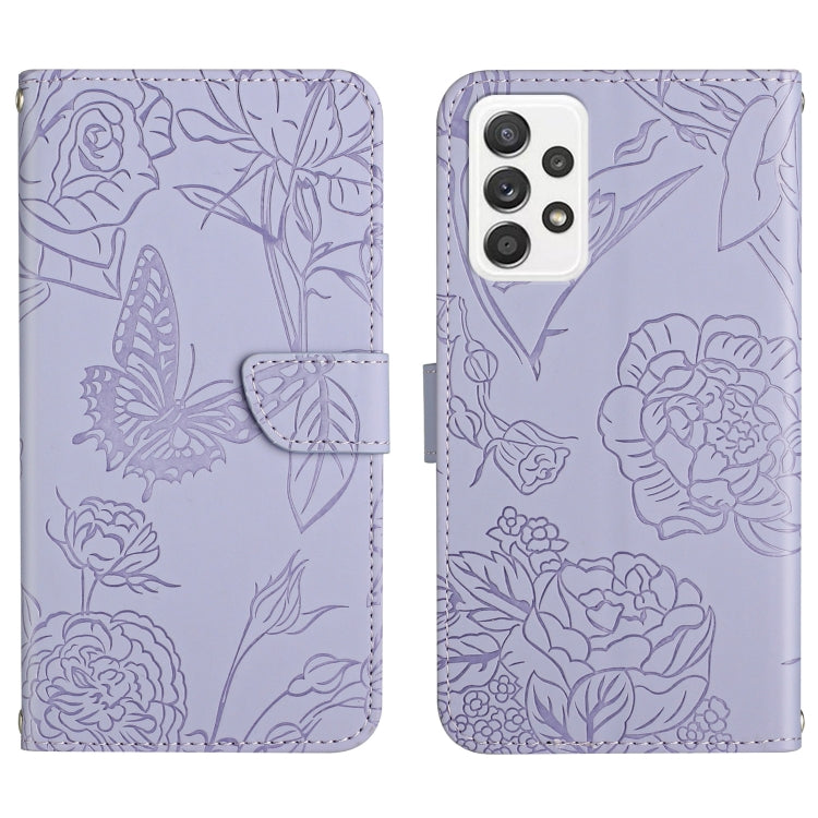 Skin Feel Butterfly Peony Embossed Leather Phone Case, For Samsung Galaxy A32 4G, For Samsung Galaxy A32 5G, For Samsung Galaxy A33 5G, For Samsung Galaxy A40