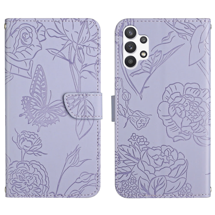 Skin Feel Butterfly Peony Embossed Leather Phone Case, For Samsung Galaxy A32 4G, For Samsung Galaxy A32 5G, For Samsung Galaxy A33 5G, For Samsung Galaxy A40