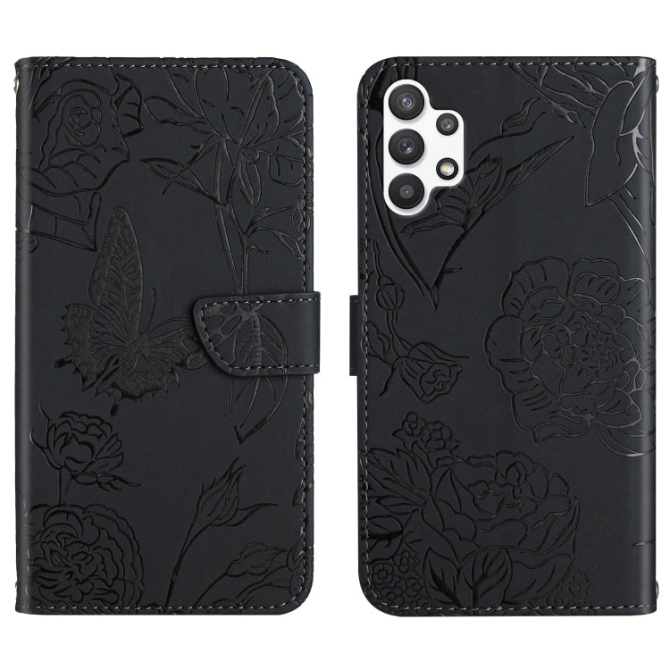 Skin Feel Butterfly Peony Embossed Leather Phone Case, For Samsung Galaxy A32 4G, For Samsung Galaxy A32 5G, For Samsung Galaxy A33 5G, For Samsung Galaxy A40