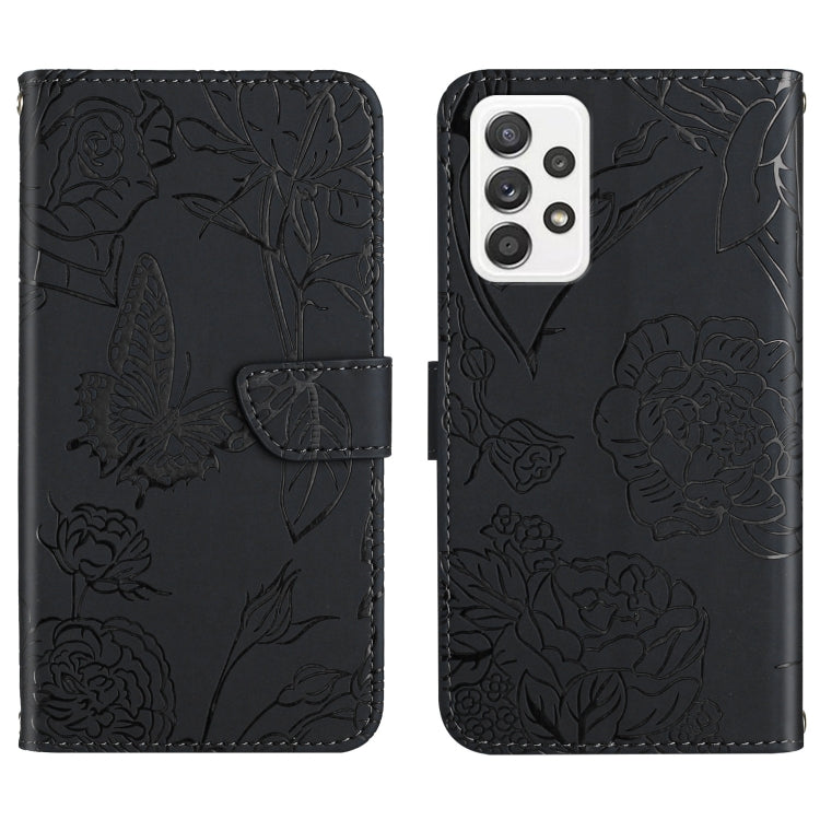 Skin Feel Butterfly Peony Embossed Leather Phone Case, For Samsung Galaxy A32 4G, For Samsung Galaxy A32 5G, For Samsung Galaxy A33 5G, For Samsung Galaxy A40