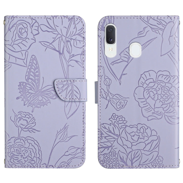 Skin Feel Butterfly Peony Embossed Leather Phone Case, For Samsung Galaxy A32 4G, For Samsung Galaxy A32 5G, For Samsung Galaxy A33 5G, For Samsung Galaxy A40