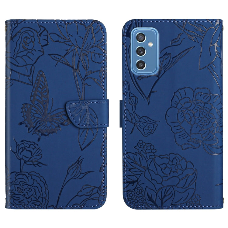 Skin Feel Butterfly Peony Embossed Leather Phone Case, For Samsung Galaxy M52 5G