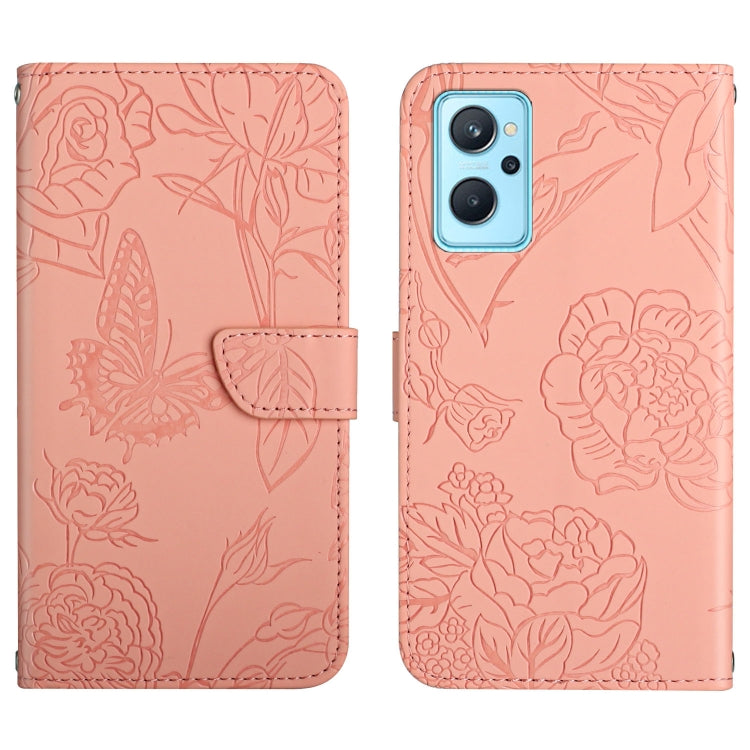 Skin Feel Butterfly Peony Embossed Leather Phone Case, For OPPO Realme 9i, For OPPO Realme C11, For OPPO Realme C15 / C12, For OPPO Realme C20 / C21