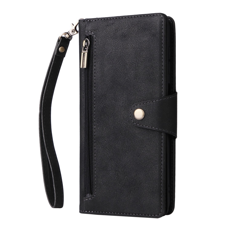 Rivet Buckle 9 Cards Three Fold Leather Phone Case, For Samsung Galaxy A22 4G, For Samsung Galaxy A22 5G, For Samsung Galaxy A32 4G, For Samsung Galaxy A32 5G