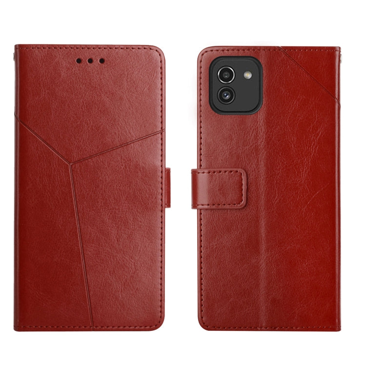 Y Stitching Horizontal Flip Leather Phone Case, For Samsung Galaxy A03 166mm EU Version, For Samsung Galaxy A03 Core, For Samsung Galaxy A13 4G, For Samsung Galaxy A73 5G
