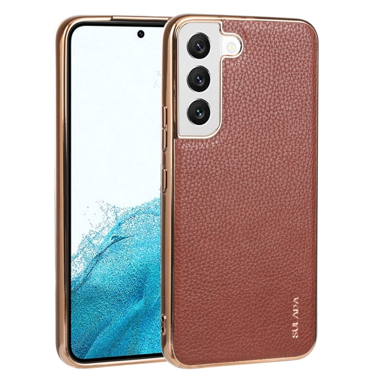 SULADA Shockproof TPU + Handmade Leather Phone Case, For Samsung Galaxy S22 5G, For Samsung Galaxy S22 Ultra 5G, For Samsung Galaxy S22+ 5G