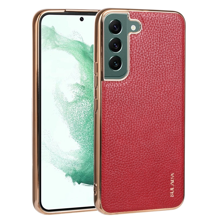 SULADA Shockproof TPU + Handmade Leather Phone Case, For Samsung Galaxy S22 5G, For Samsung Galaxy S22 Ultra 5G, For Samsung Galaxy S22+ 5G