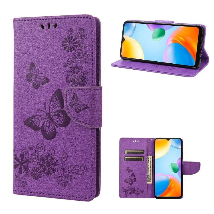 Butterfly Embossed Leather Phone Case, For Xiaomi Redmi 10A, For Xiaomi Redmi 10C, For Samsung Galaxy M23 5G