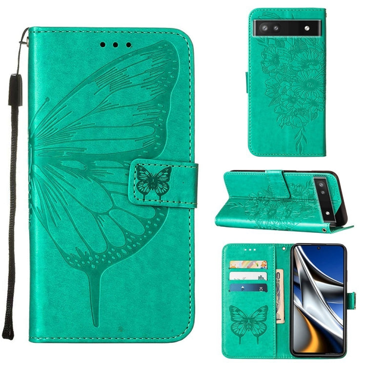 Embossed Butterfly Leather Phone Case, For Alcatel 1L 2021, For Google Pixel 6a 5G, For Google Pixel 7 5G