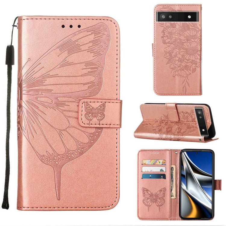 Embossed Butterfly Leather Phone Case, For Alcatel 1L 2021, For Google Pixel 6a 5G, For Google Pixel 7 5G