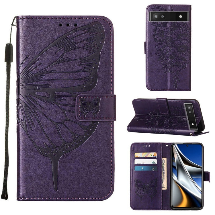 Embossed Butterfly Leather Phone Case, For Alcatel 1L 2021, For Google Pixel 6a 5G, For Google Pixel 7 5G