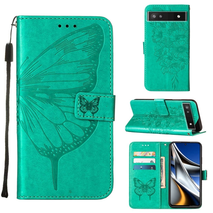 Embossed Butterfly Leather Phone Case, For Alcatel 1L 2021, For Google Pixel 6a 5G, For Google Pixel 7 5G