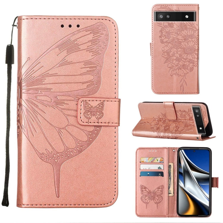 Embossed Butterfly Leather Phone Case, For Alcatel 1L 2021, For Google Pixel 6a 5G, For Google Pixel 7 5G